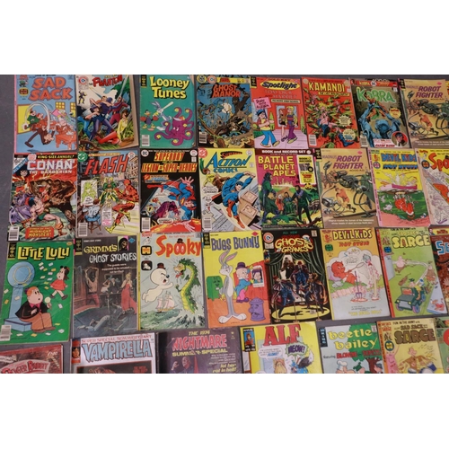 414 - Comics: mixed vintage titles including Flash, Sad Sack, Ghost Manor and others, mixed publishers (35... 