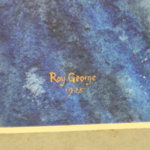 353A - Three framed watercolour portraits by Roy George, two dated 1925. P&P Group 3 (£25+VAT for the first... 