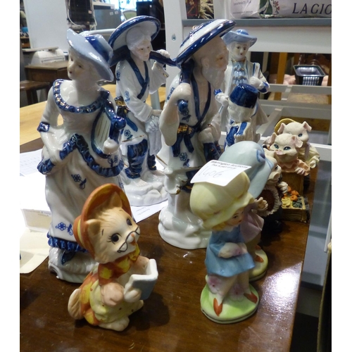 1406 - Twelve ceramic figurines, largest H: 20 cm. Not available for in-house P&P