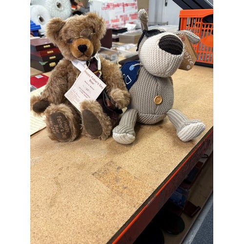 1396 - Two Fathers Day plush teddy bears, both as new with tags, Boofle and a limited edition Martin J Herm... 