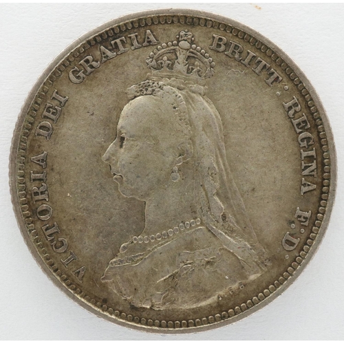 2002 - 1887 silver shilling of Queen Victoria. P&P Group 0 (£5+VAT for the first lot and £1+VAT for subsequ... 