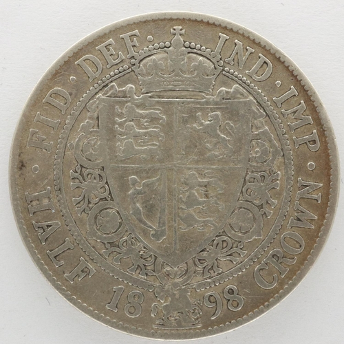 2005 - 1898 silver half crown of Queen Victoria. P&P Group 0 (£5+VAT for the first lot and £1+VAT for subse... 