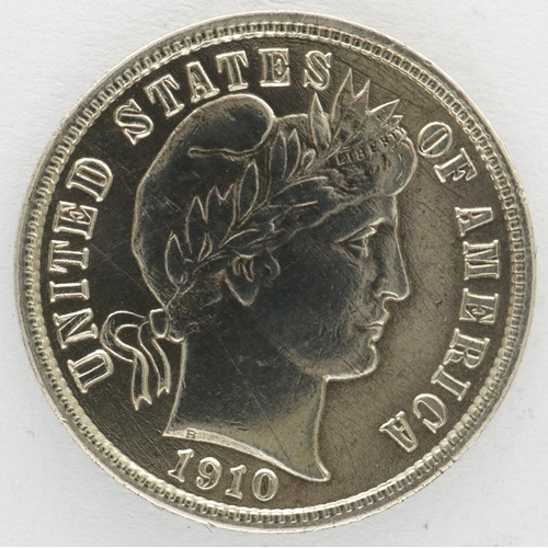 2012 - 1910 USA silver dime in nEF grade. P&P Group 0 (£5+VAT for the first lot and £1+VAT for subsequent l... 