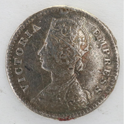 2014 - 1882 silver two Annas Colonial Queen Victoria, gVF grade. P&P Group 0 (£5+VAT for the first lot and ... 