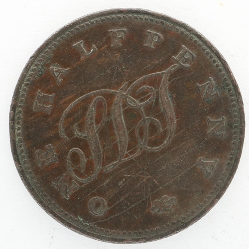 2024 - Early Milled St Helena halfpenny token, Solomon Dixon & Taylor. P&P Group 0 (£5+VAT for the first lo... 