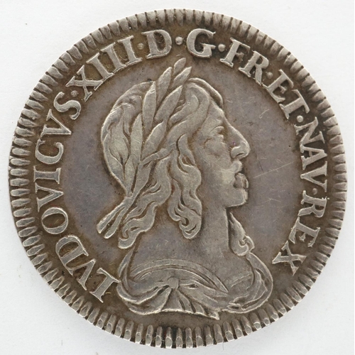 2034 - 1643 silver 1/2 ECU of Louis XIII, Paris mintmark, in high grade. P&P Group 0 (£5+VAT for the first ... 