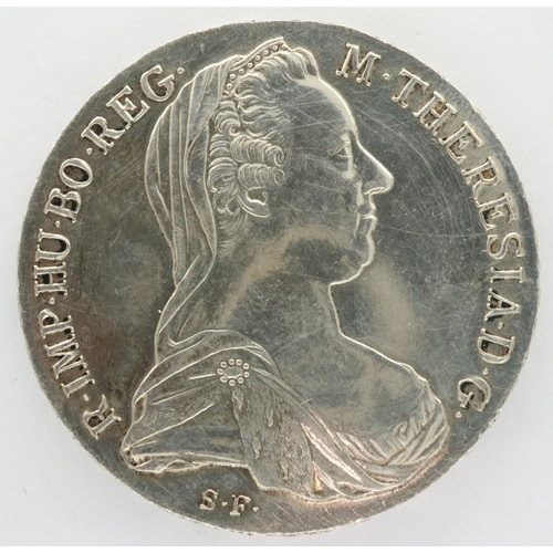 2037 - 1780 restrike Austrian silver Thaler, Maria Theresa. P&P Group 0 (£5+VAT for the first lot and £1+VA... 