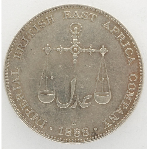 2038 - 1888 Mombassa British East Africa silver Rupee, Heaton mint. P&P Group 0 (£5+VAT for the first lot a... 