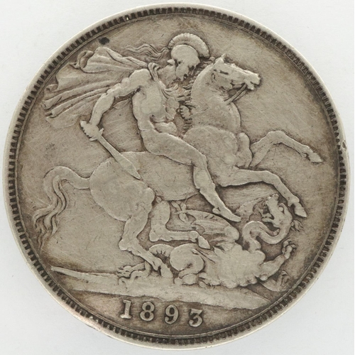 2042 - 1893 silver crown of Queen Victoria. P&P Group 0 (£5+VAT for the first lot and £1+VAT for subsequent... 