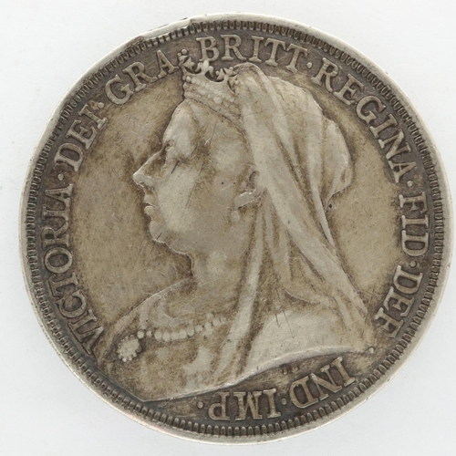 2042 - 1893 silver crown of Queen Victoria. P&P Group 0 (£5+VAT for the first lot and £1+VAT for subsequent... 