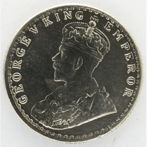 2050 - 1918 silver Indian quarter rupee of George V, EF grade. P&P Group 0 (£5+VAT for the first lot and £1... 