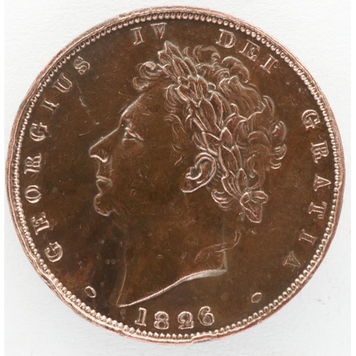 2071 - 1826 copper farthing of George IV. P&P Group 0 (£5+VAT for the first lot and £1+VAT for subsequent l... 