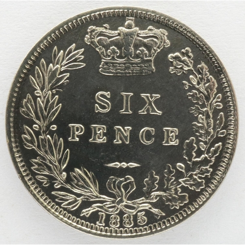 2072 - 1885 silver sixpence of Queen Victoria, EF grade. P&P Group 0 (£5+VAT for the first lot and £1+VAT f... 