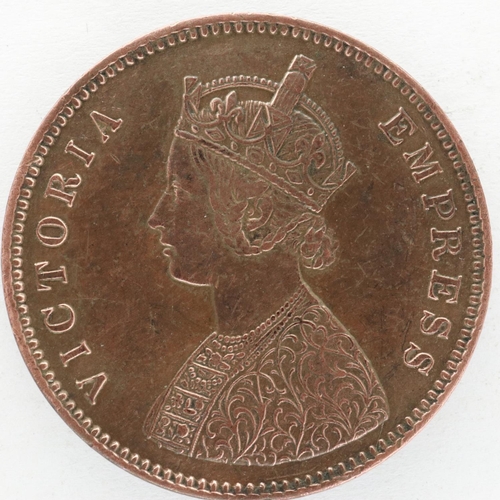 2083 - 1877 Indian half anna of Queen Victoria, nEF grade. P&P Group 0 (£5+VAT for the first lot and £1+VAT... 