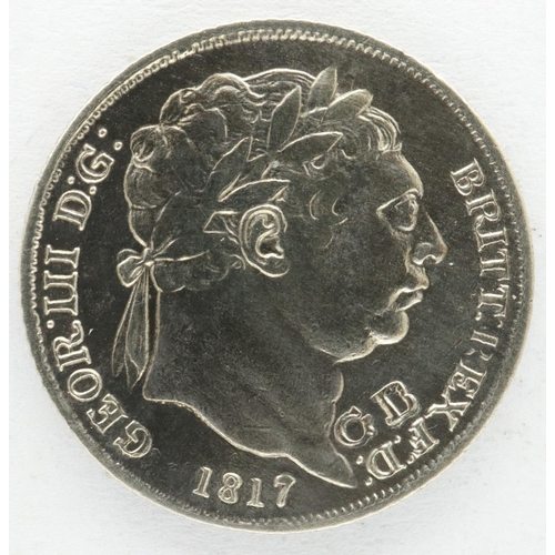 2090 - 1817 silver sixpence of George III, counter stamped GB. P&P Group 0 (£5+VAT for the first lot and £1... 