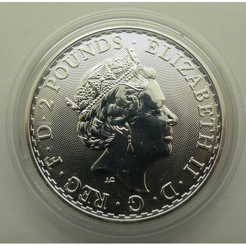 2065 - 2023 silver bullion 1oz Britannia round. P&P Group 0 (£5+VAT for the first lot and £1+VAT for subseq... 