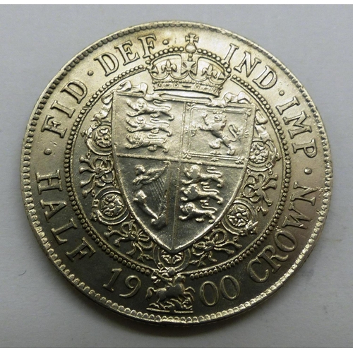 2081 - 1900 silver half crown of Queen Victoria, EF grade. P&P Group 0 (£5+VAT for the first lot and £1+VAT... 