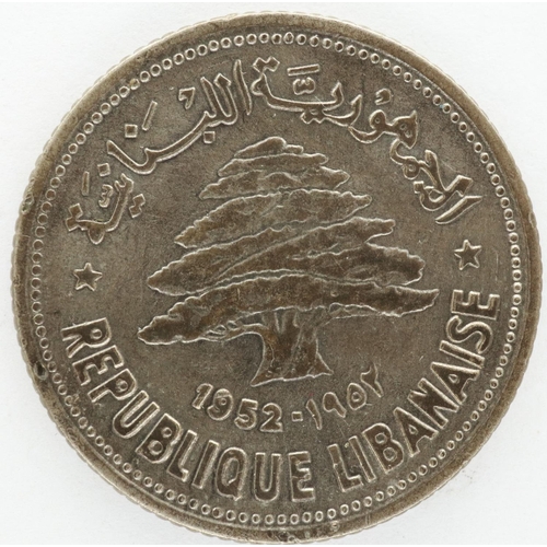 2103 - 1952 Lebanon silver fifty Piastres. P&P Group 0 (£5+VAT for the first lot and £1+VAT for subsequent ... 