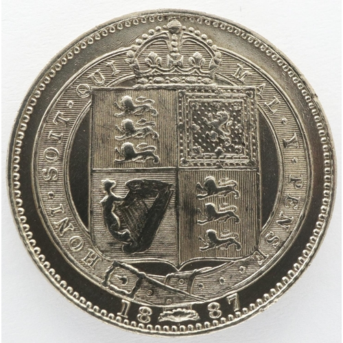 2114 - 1887 silver shilling of Queen Victoria. P&P Group 0 (£5+VAT for the first lot and £1+VAT for subsequ... 