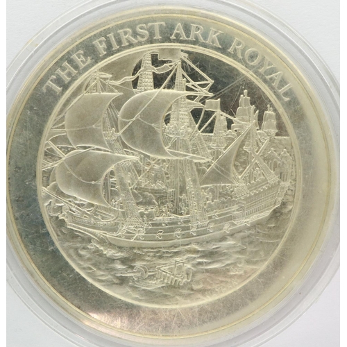 2121 - Sterling silver proof round, The First Ark Royal, number 1293, 40g. P&P Group 0 (£5+VAT for the firs... 