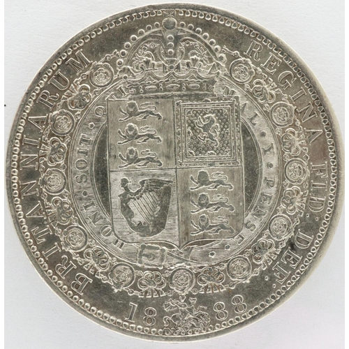 2125 - 1888 silver half crown of Queen Victoria. P&P Group 0 (£5+VAT for the first lot and £1+VAT for subse... 