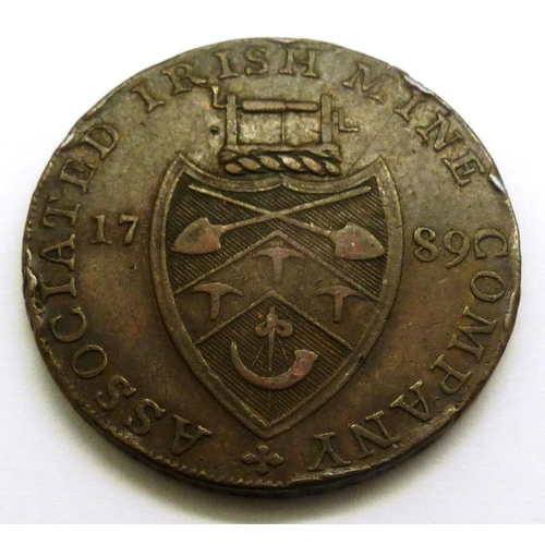 2025 - 1789 Irish Cronebane halfpenny mining token. P&P Group 0 (£5+VAT for the first lot and £1+VAT for su... 