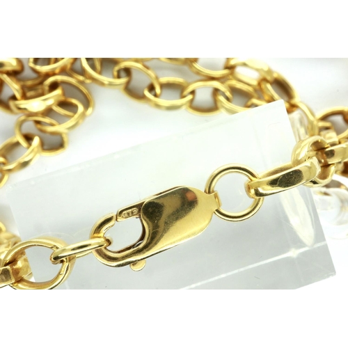 52 - 9ct gold neck chain, L: 57 cm, 34.3g. P&P Group 1 (£14+VAT for the first lot and £1+VAT for subseque... 