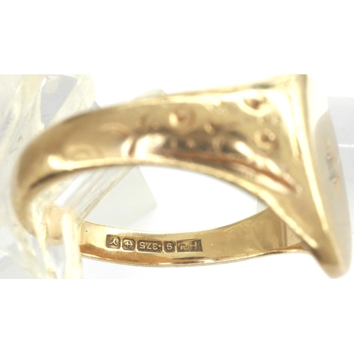 56 - Gents 9ct gold ring set with a diamond, size V, 6.6g. P&P Group 1 (£14+VAT for the first lot and £1+... 