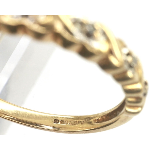 63 - 9ct gold ring set with diamonds, size L, 1.7g. P&P Group 1 (£14+VAT for the first lot and £1+VAT for... 