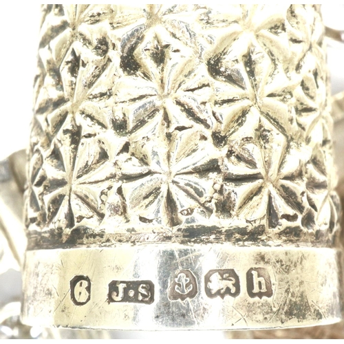 65 - Four 925 silver pendants and a hallmarked silver thimble, largest H: 30 mm, combined 15g. P&P Group ... 