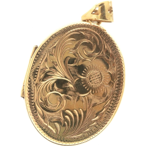 72 - 9ct gold pendant locket, H: 30 mm, 6.9g. P&P Group 1 (£14+VAT for the first lot and £1+VAT for subse... 