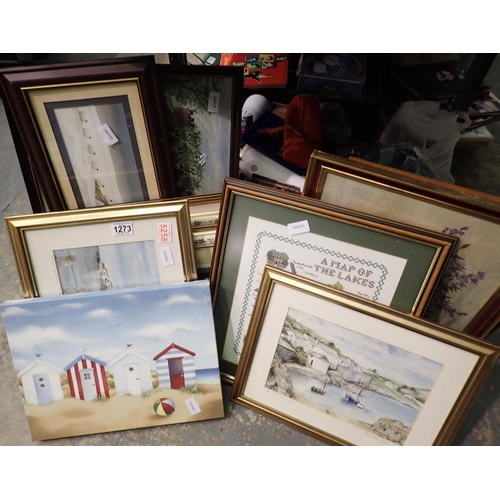 1273 - Collection of mixed framed pictures and prints. Not available for in-house P&P