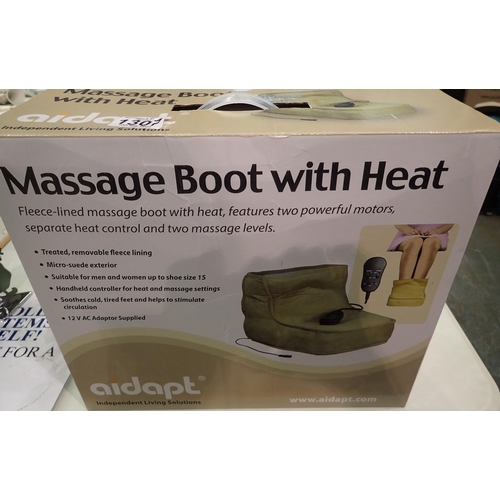 1307 - Boxed massage boot with heat. P&P Group 1 (£14+VAT for the first lot and £1+VAT for subsequent lots)