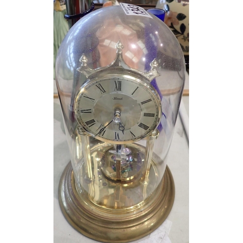 1343 - Hermle domed quartz mantle clock, not working at lotting. Not available for in-house P&P