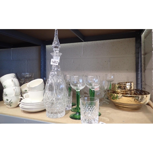 1402 - Mixed glassware and ceramics. Not available for in-house P&P