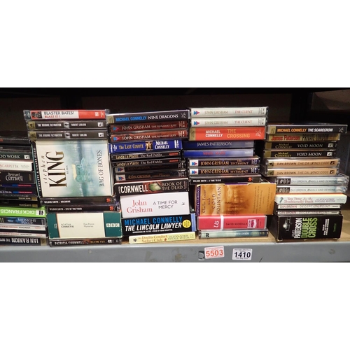 1410 - Shelf of mixed CD audio books, mostly Crime related. Not available for in-house P&P