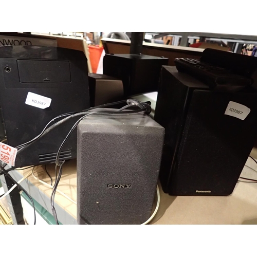 1449 - Mixed speakers and remotes including Sony. Not available for in-house P&P