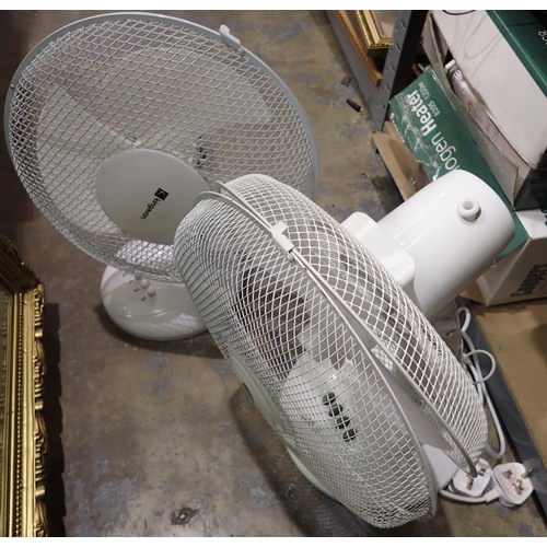 1450 - Two oscillating desk fans. Not available for in-house P&P