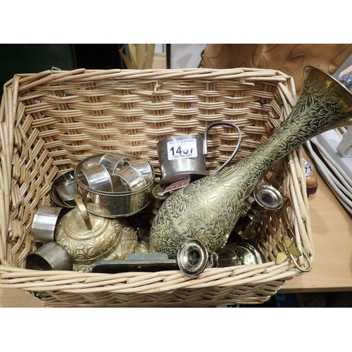 1487 - Collection of mixed plated items to include napkin rings and a vase. Not available for in-house P&P