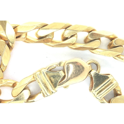 16 - 9ct gold curb bracelet, L: 22 cm, 34.3g. P&P Group 1 (£14+VAT for the first lot and £1+VAT for subse... 