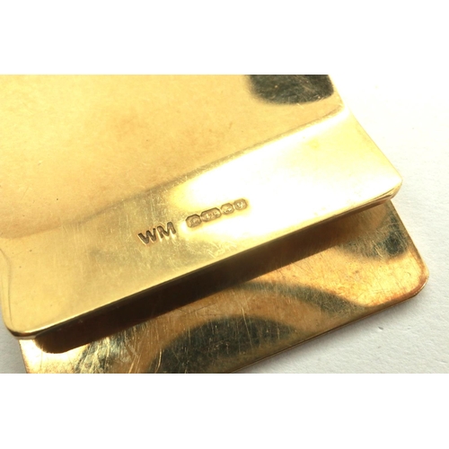 26 - 9ct gold money clip, 50 x 30 mm, 22.7g. P&P Group 1 (£14+VAT for the first lot and £1+VAT for subseq... 