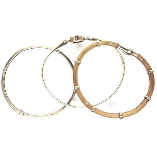 37 - Three 925 silver bangles, largest D: 70 mm. P&P Group 1 (£14+VAT for the first lot and £1+VAT for su... 