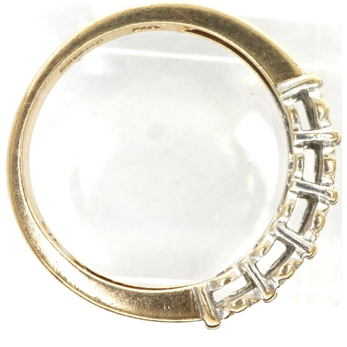 47 - 9ct gold ring set with diamonds, size M, 1.9g. P&P Group 1 (£14+VAT for the first lot and £1+VAT for... 