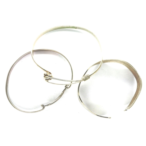 5 - Three 925 silver bangles, largest D: 70 mm, 35g. P&P Group 1 (£14+VAT for the first lot and £1+VAT f... 