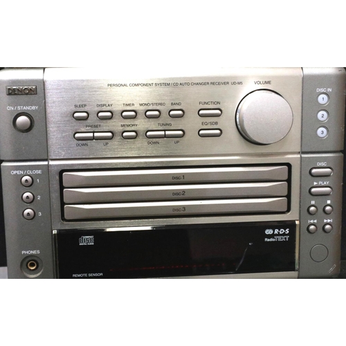 432 - Denon UD M5 CD autochanger music system with Denon speakers. Not available for in-houseP&P