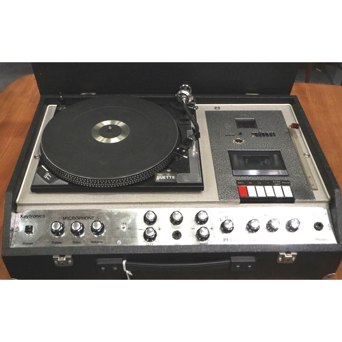 433 - Duette Keytronics vintage DJ deck with cassette recorded. Not available for in-house P&P