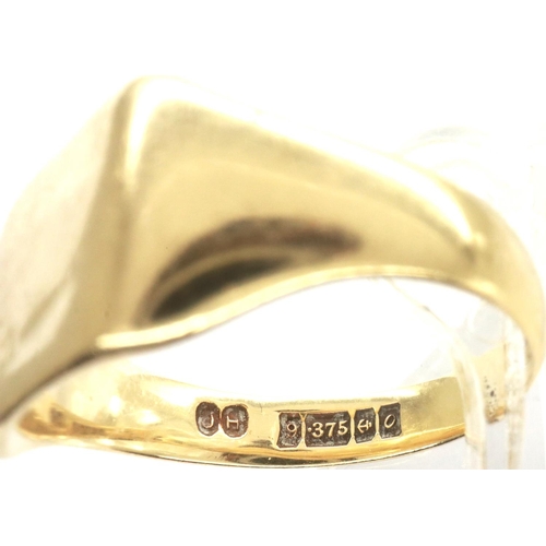 78 - 9ct gold signet ring, uninscribed, size S, 5.1g. P&P Group 1 (£14+VAT for the first lot and £1+VAT f... 