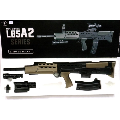 2112 - New old stock airsoft assault rifle, spring powered, model L85A2, boxed. P&P Group 2 (£18+VAT for th... 