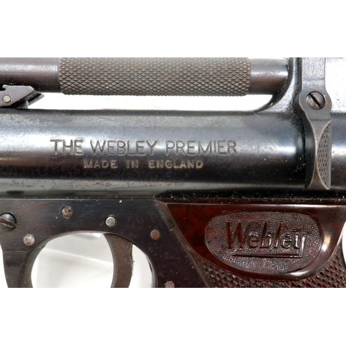 2117 - The Webley Premier air pistol, in case. P&P Group 2 (£18+VAT for the first lot and £3+VAT for subseq... 