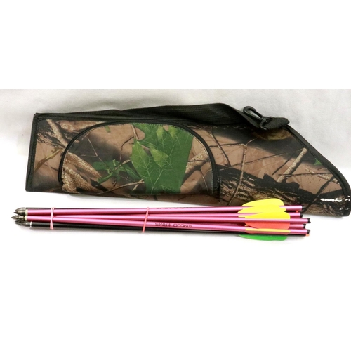 2124 - Armex hunting crossbow with PAO red/green dot sight, canvas camouflage case and quiver, with arrows ... 